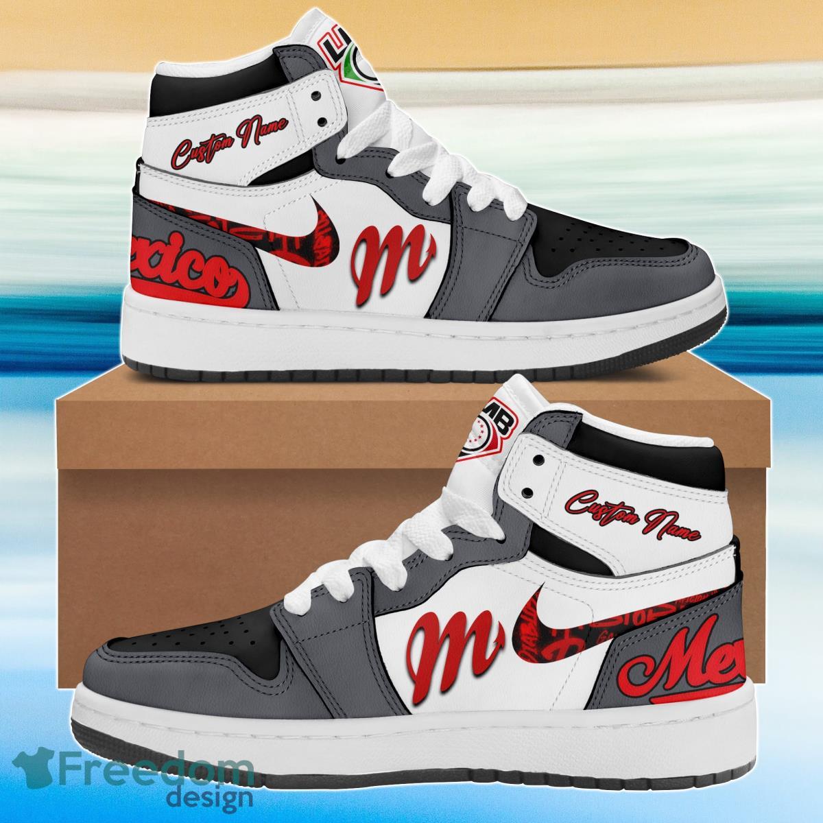 LMB Diablos Rojos MX Air Jordan Hightop Shoes Custom Name Product Photo 1