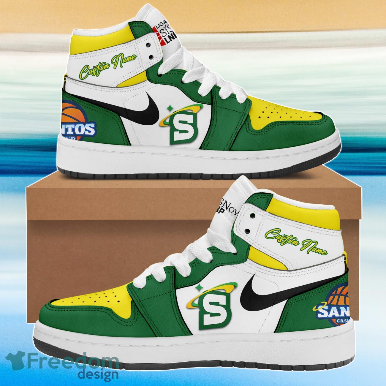 LNBP Santos del Potosi Air Jordan Hightop Custom Name Product Photo 1