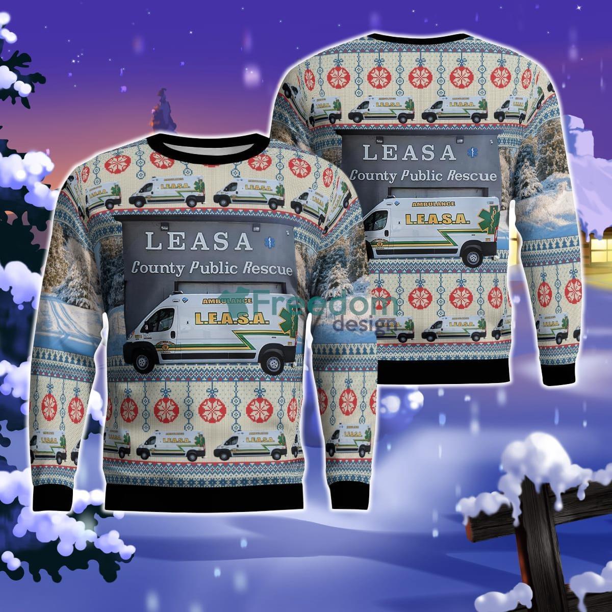 Logan, West Virginia, Logan Emergency Ambulance Service Authority Christmas AOP Ugly Sweater For Men Women Product Photo 1