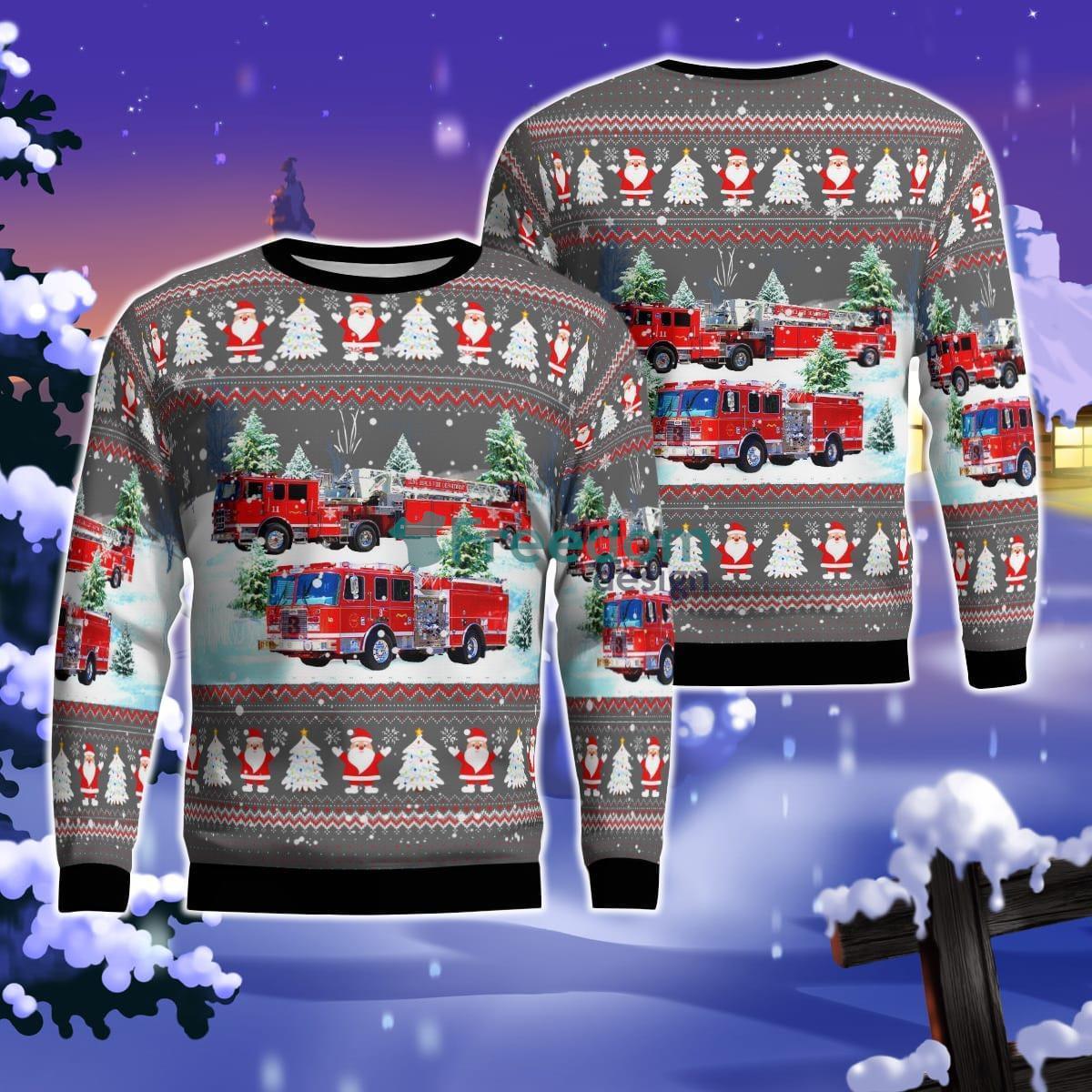 Long Beach, California, Long Beach Fire Department Christmas AOP Ugly Sweater For Men Women Product Photo 1