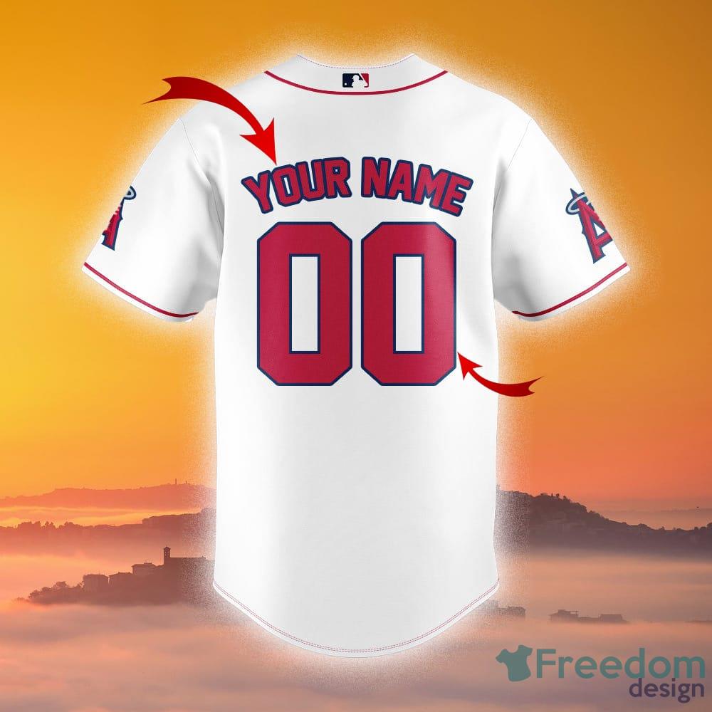 Los Angeles Angels Personalized Name MLB Fans Stitch Baseball Jersey Shirt  Red