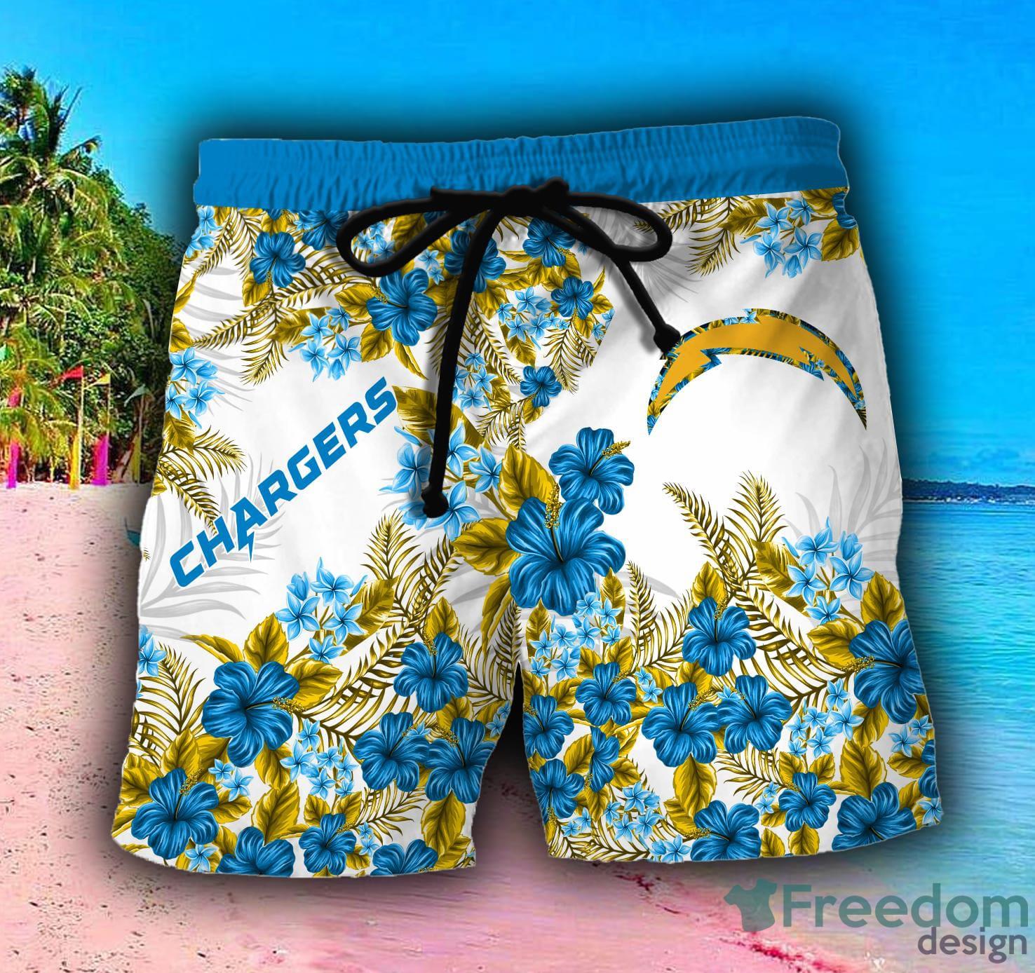 Los Angeles Chargers NFL Logo Combo Hawaiian Shirt And Short Summer For Men  Women - Freedomdesign