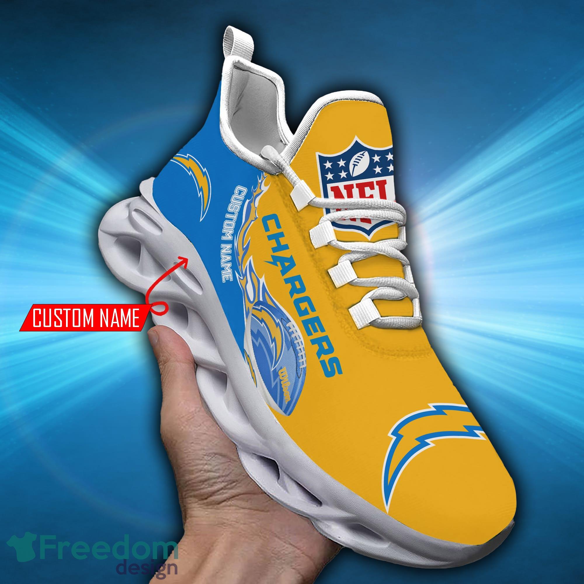 NFL Los Angeles Chargers Custom Name Number Air Jordan 13 Shoes V2