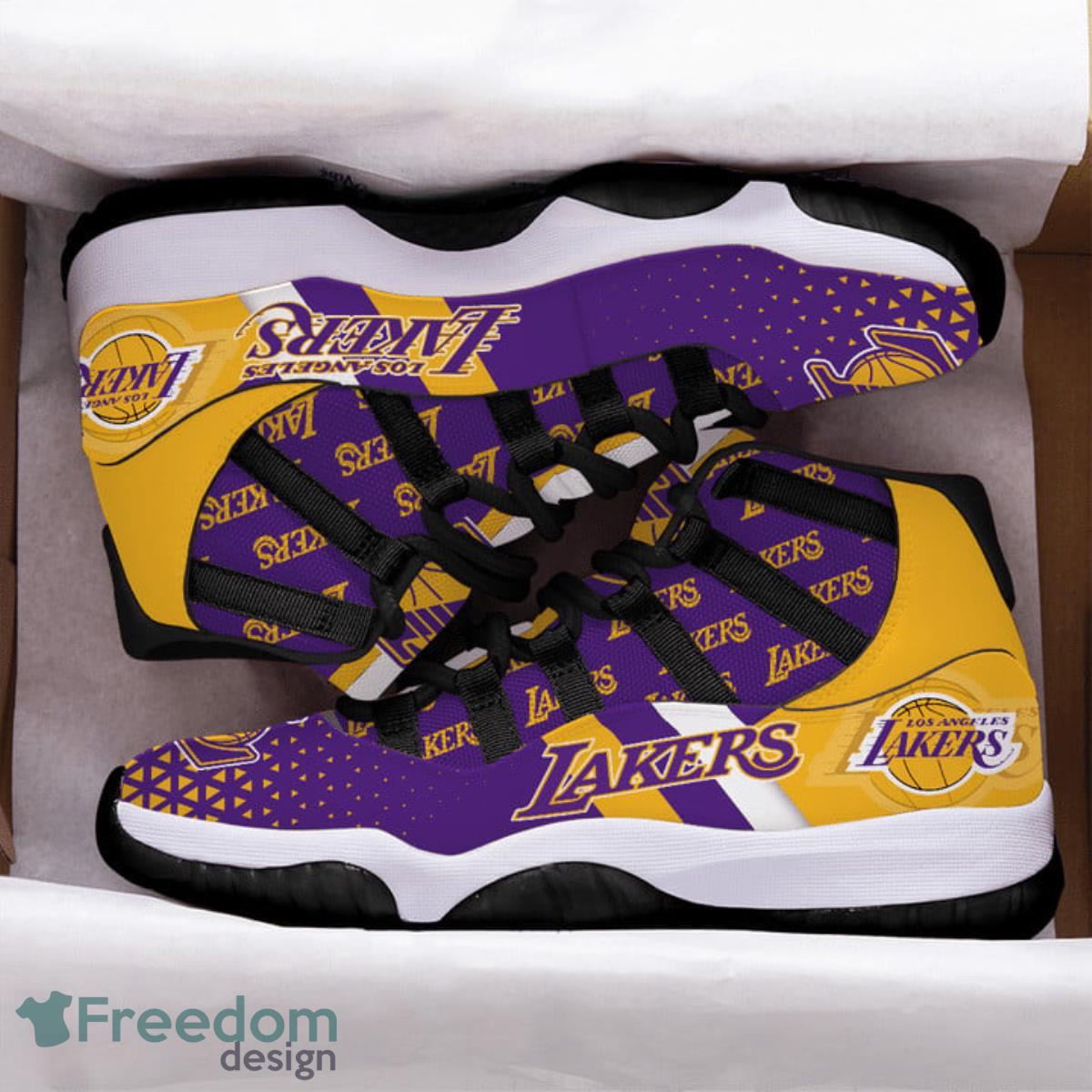 Los Angeles Lakers Basketball Team Air Jordan 11 Best Sneakers For Men Women Fans Product Photo 1