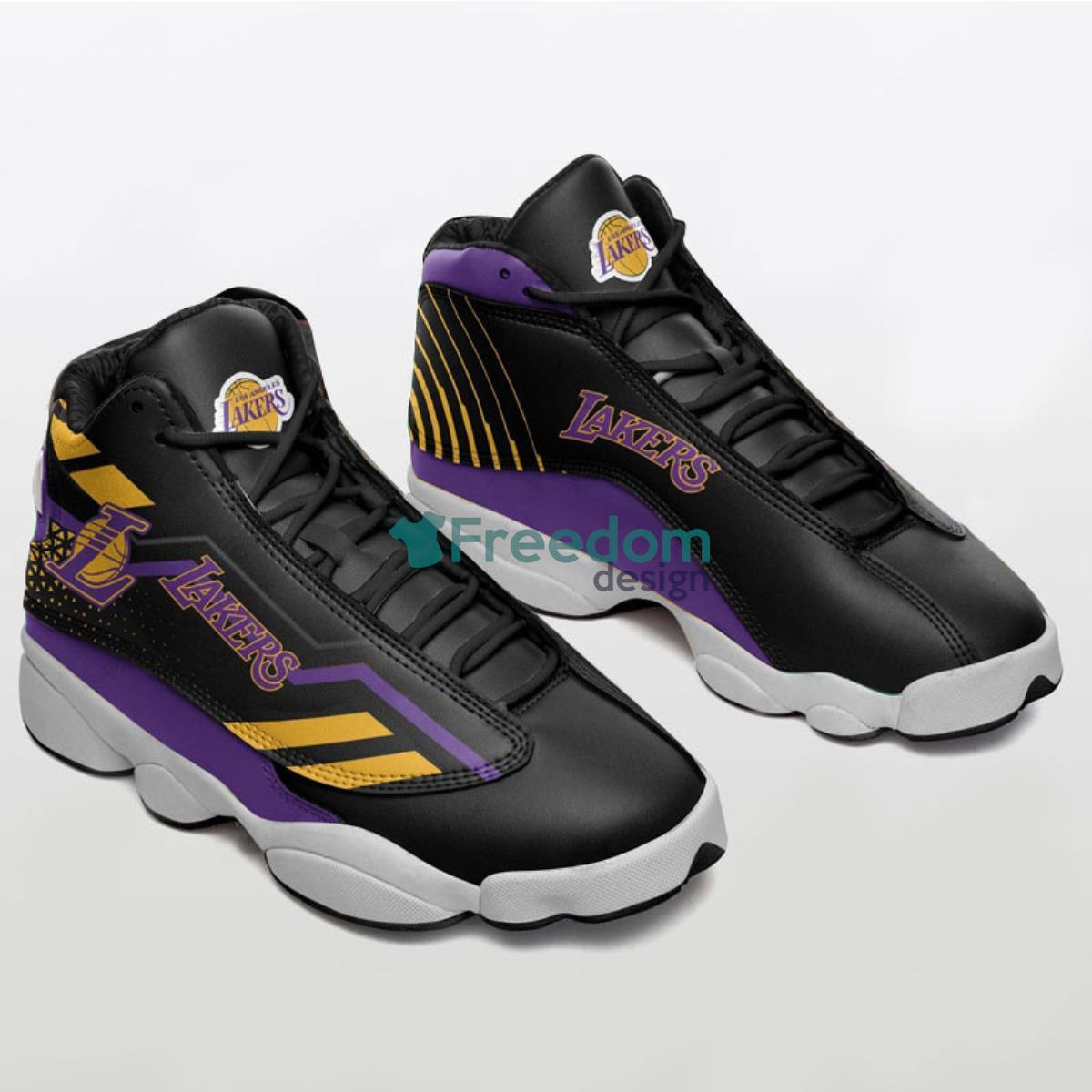 Los Angeles Lakers Basketball Team Air Jordan 13 Shoes For Real Fans Product Photo 1