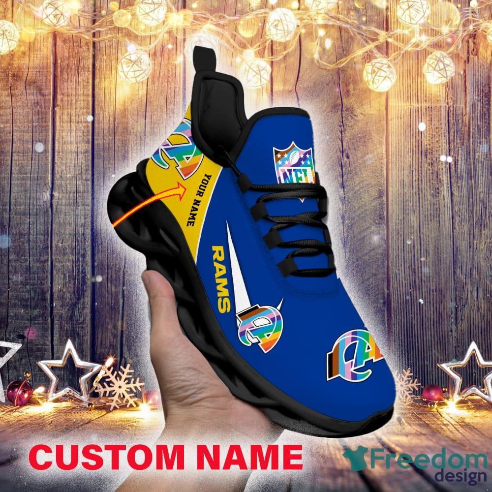 Los Angeles Rams Custom Name Luxury NFL Max Soul Shoes Design 8