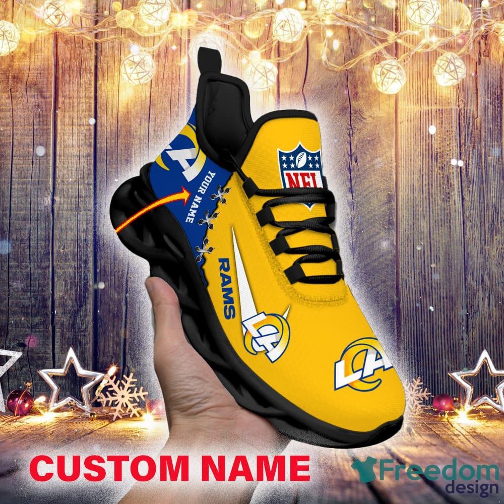 Los Angeles Rams Custom Name Luxury NFL Max Soul Shoes Design 7