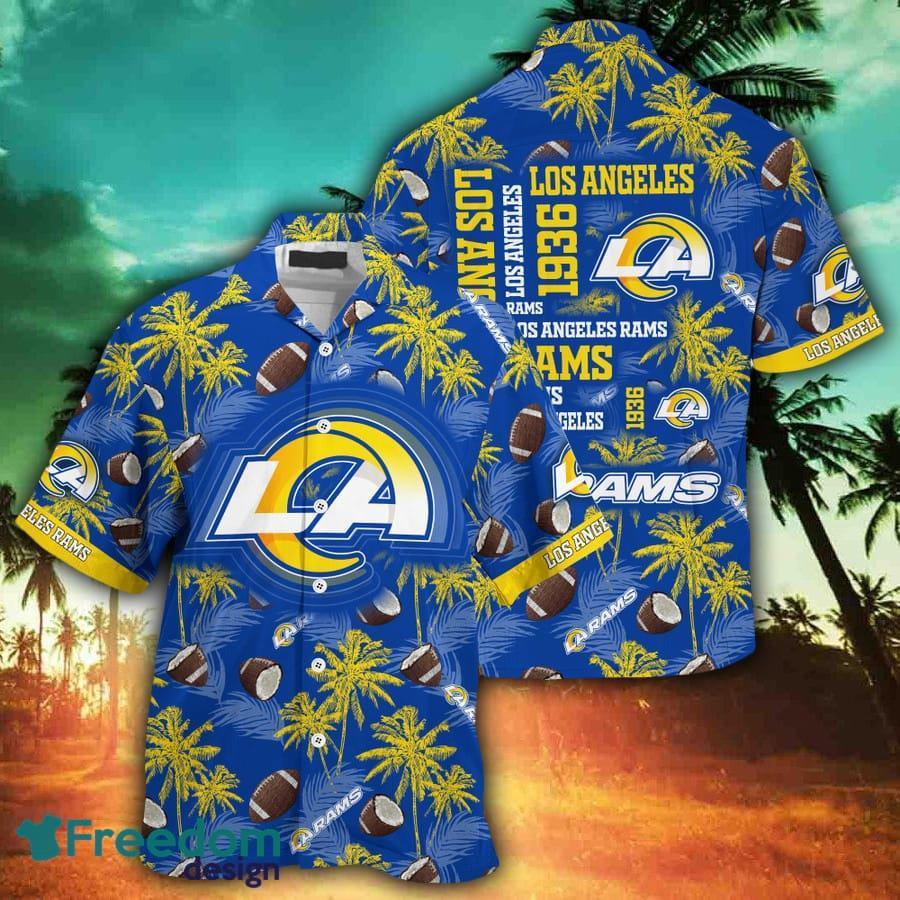 Los Angeles Rams NFL Graphic Tropical Pattern Style Summer 3D Hawaiian Shirt  And Shorts For Men And Women Gift Fans - Freedomdesign