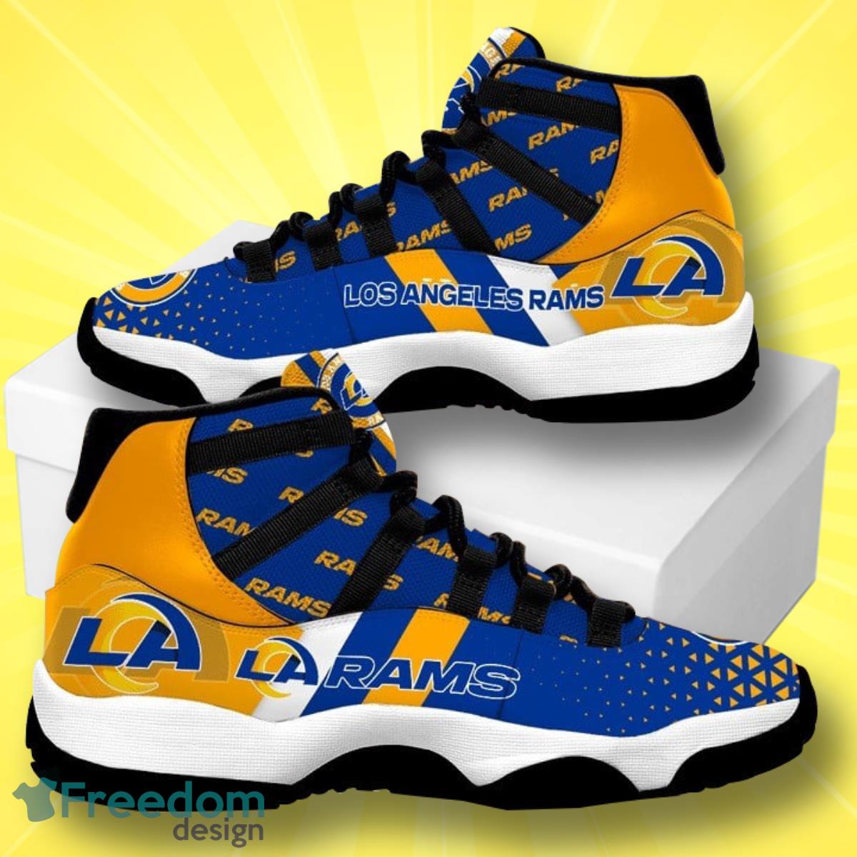 Los Angeles Rams Football Team Air Jordan 11 Best Sneakers For Men Women Fans Product Photo 1