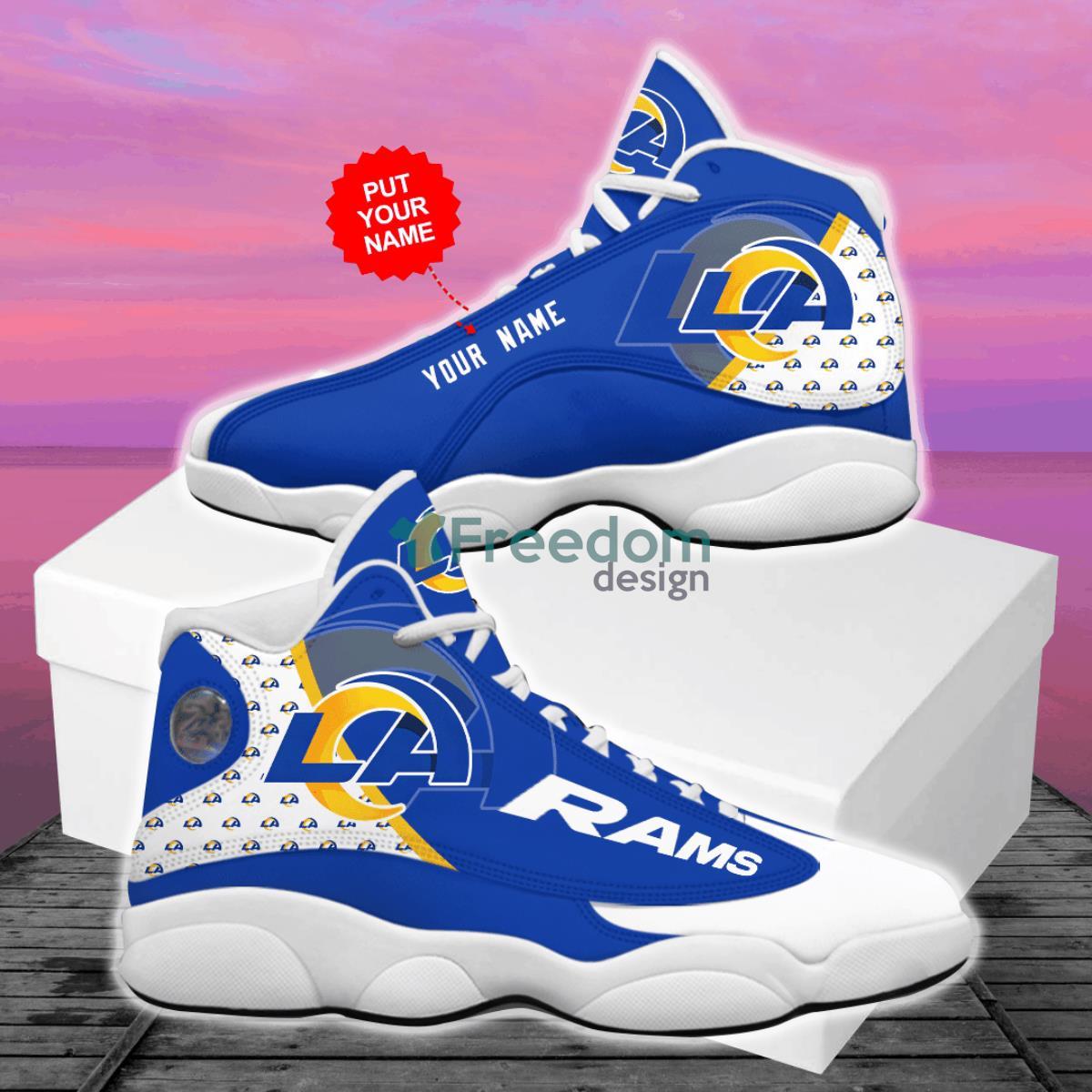 Los Angeles Rams Football Team Custom Name Air Jordan 13 Shoes Product Photo 2