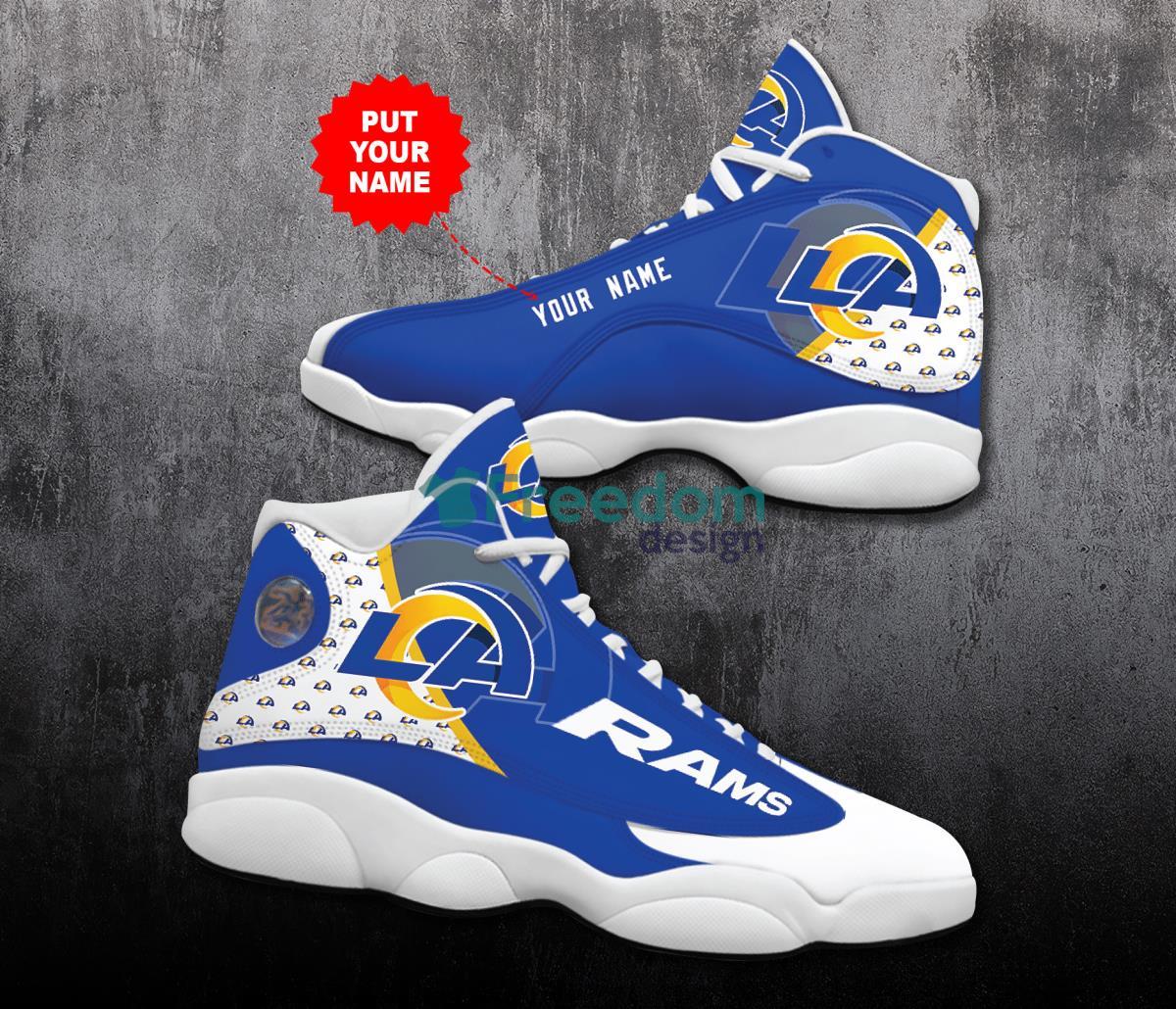 Los Angeles Rams Football Team Custom Name Air Jordan 13 Shoes Product Photo 1