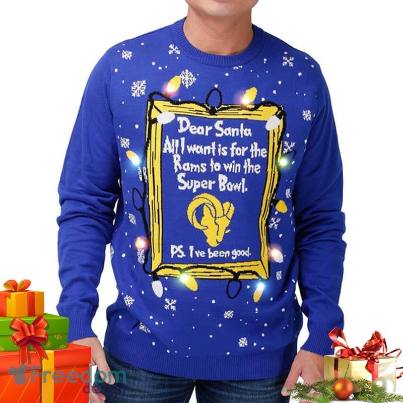 Los Angeles Rams Christmas Jumper Graphic Crew Sweatshirt - Mens