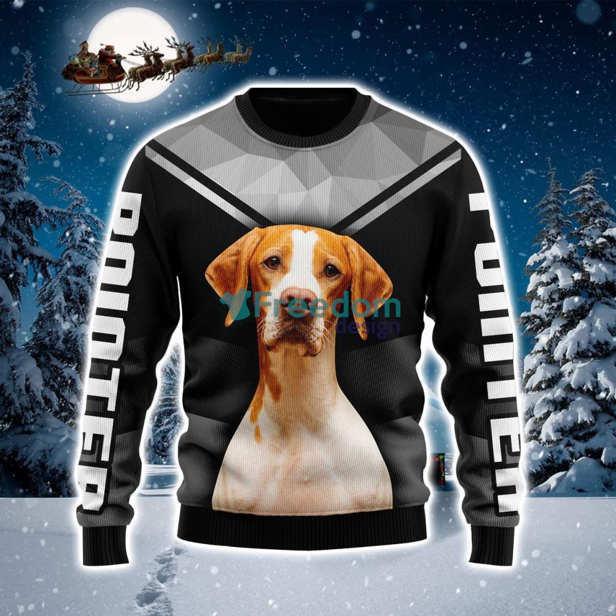 Lovely Dog Pointer Ugly Christmas Sweater Product Photo 1