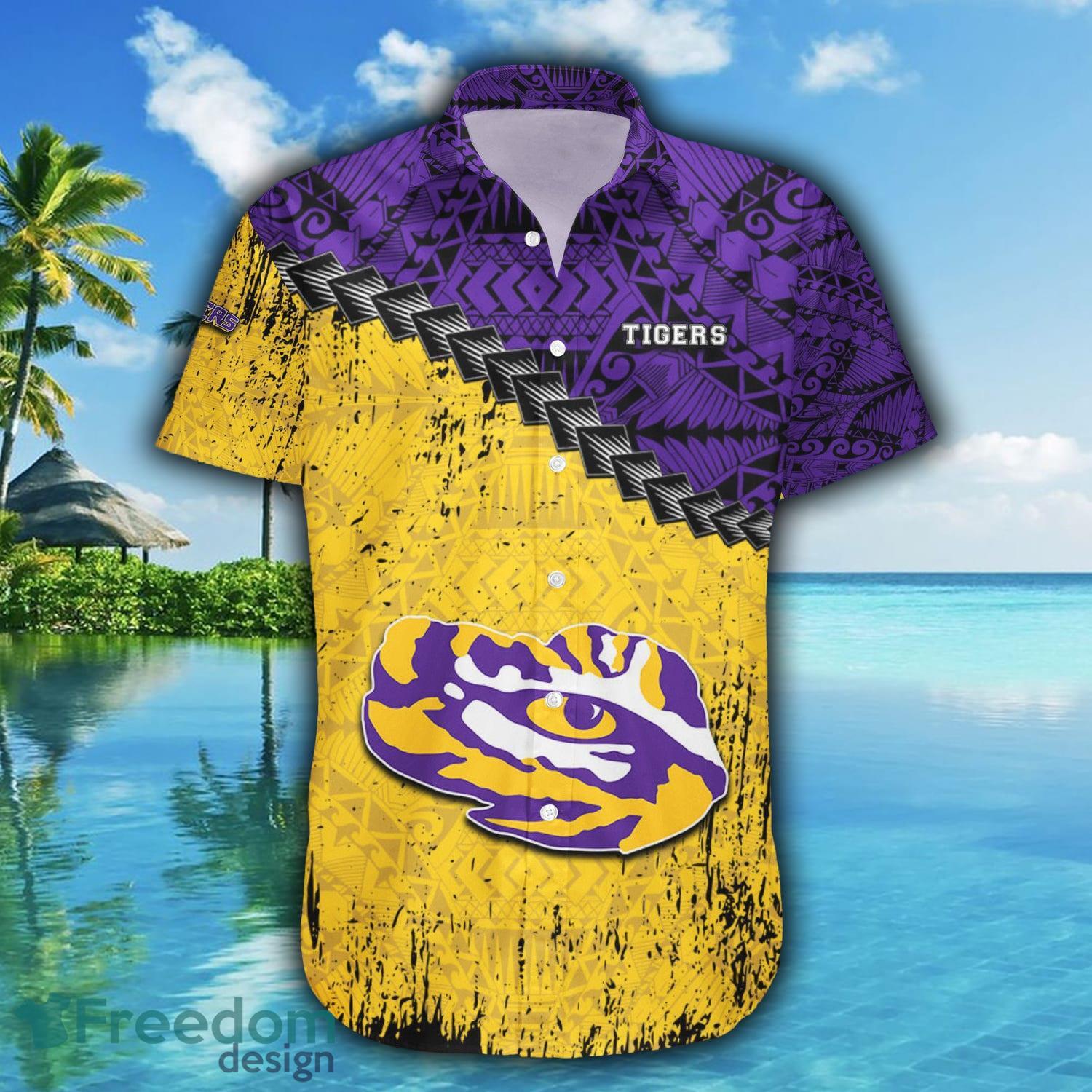 Men s LSU Louisiana State University With Mascots Summer Hawaiian Shirt -  Limotees