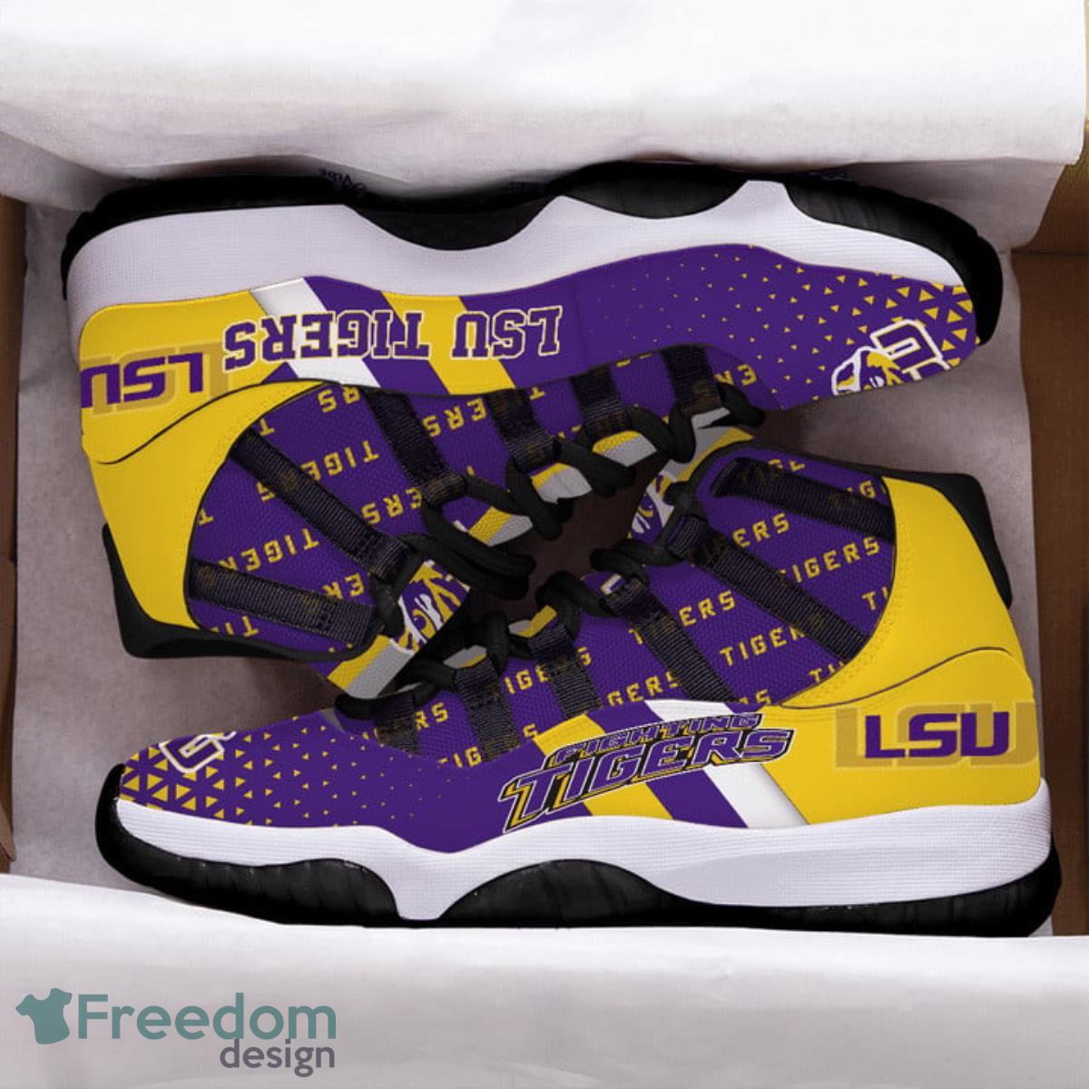 LSU Tigers Football Team Air Jordan 11 Best Sneakers For Men Women Fans Product Photo 1