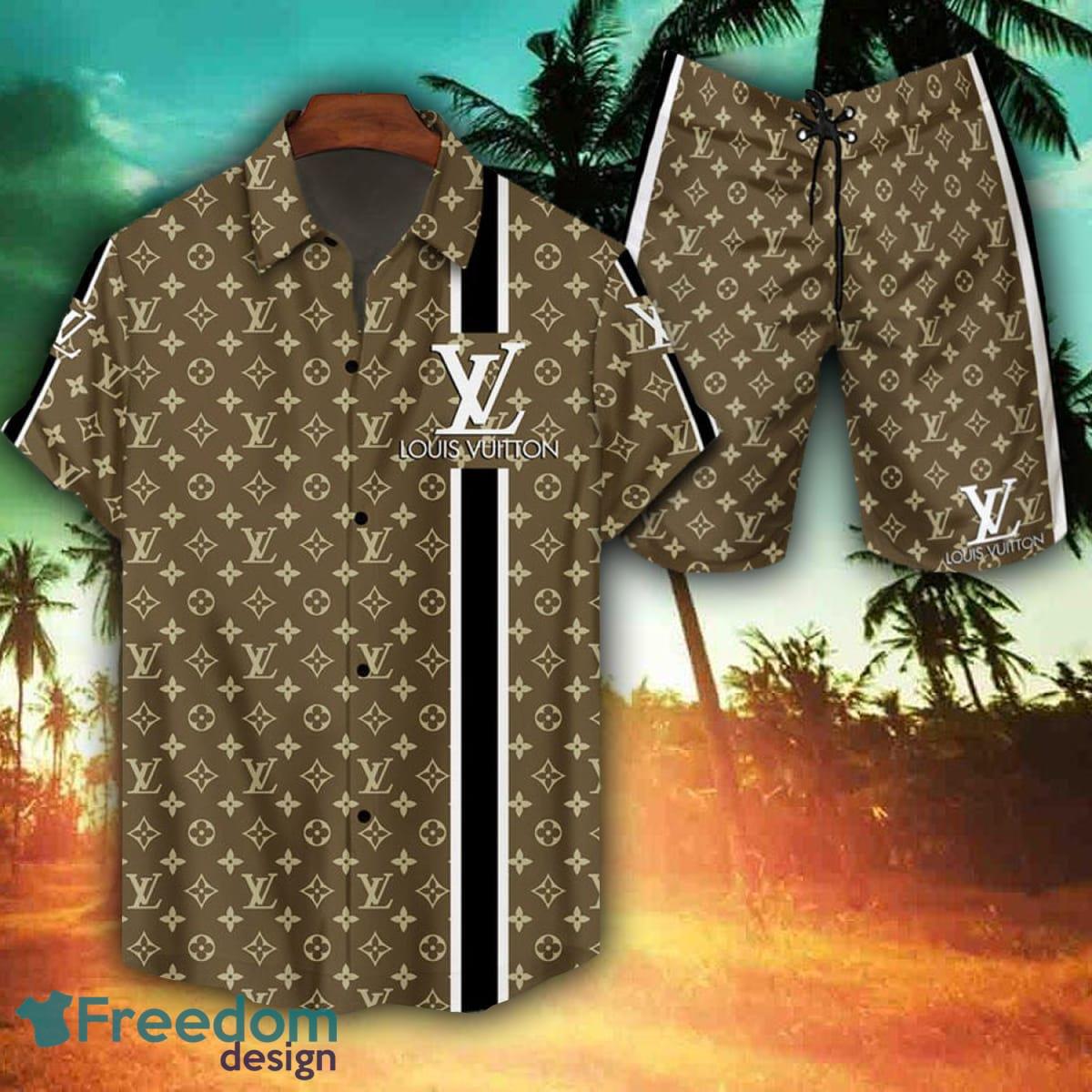 Luxury vacation attire Louis Vuitton Logo Pattern Hawaiian Shirt