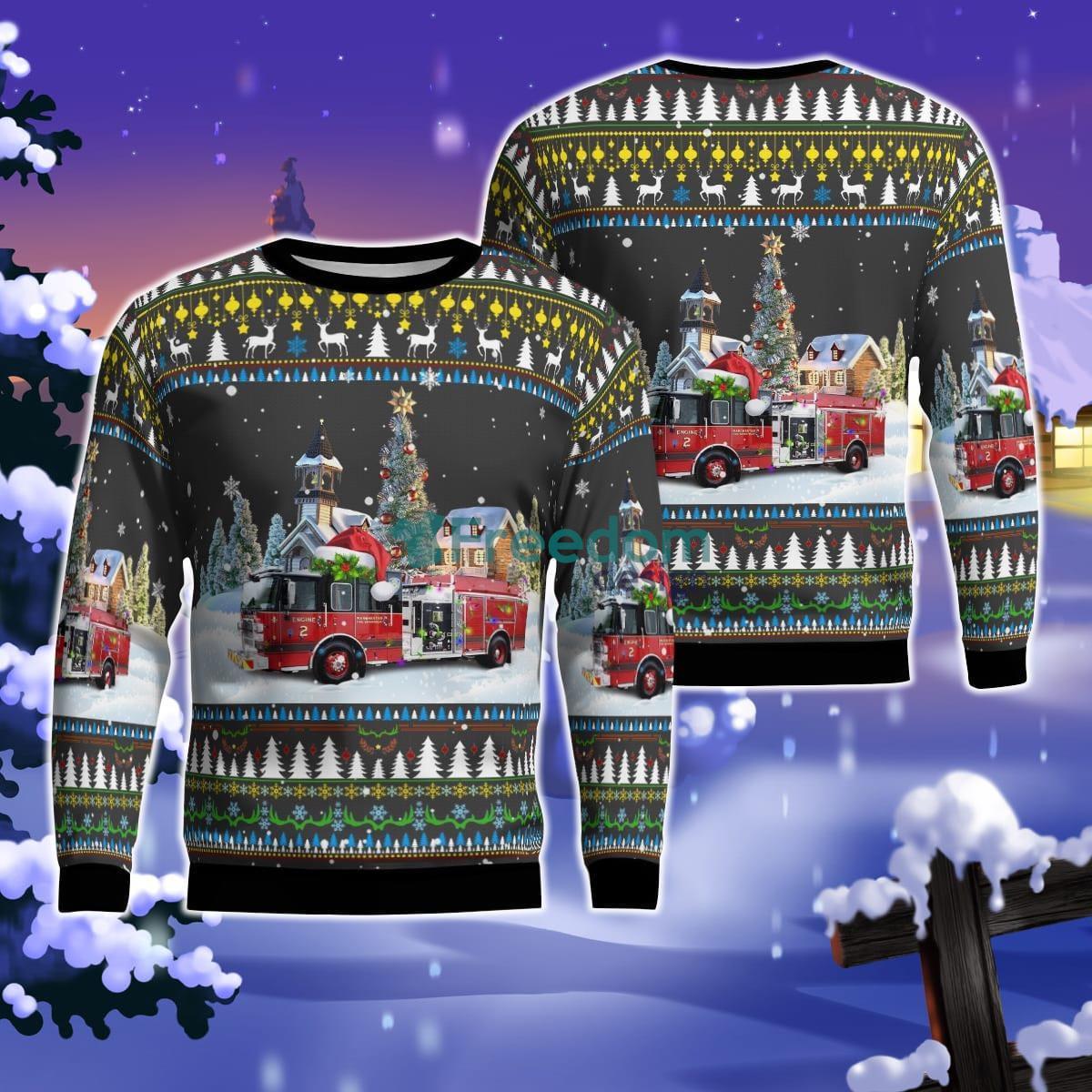 Manchester, Connecticut, Manchester 8th Utilities District Christmas AOP Ugly Sweater For Men Women Product Photo 1