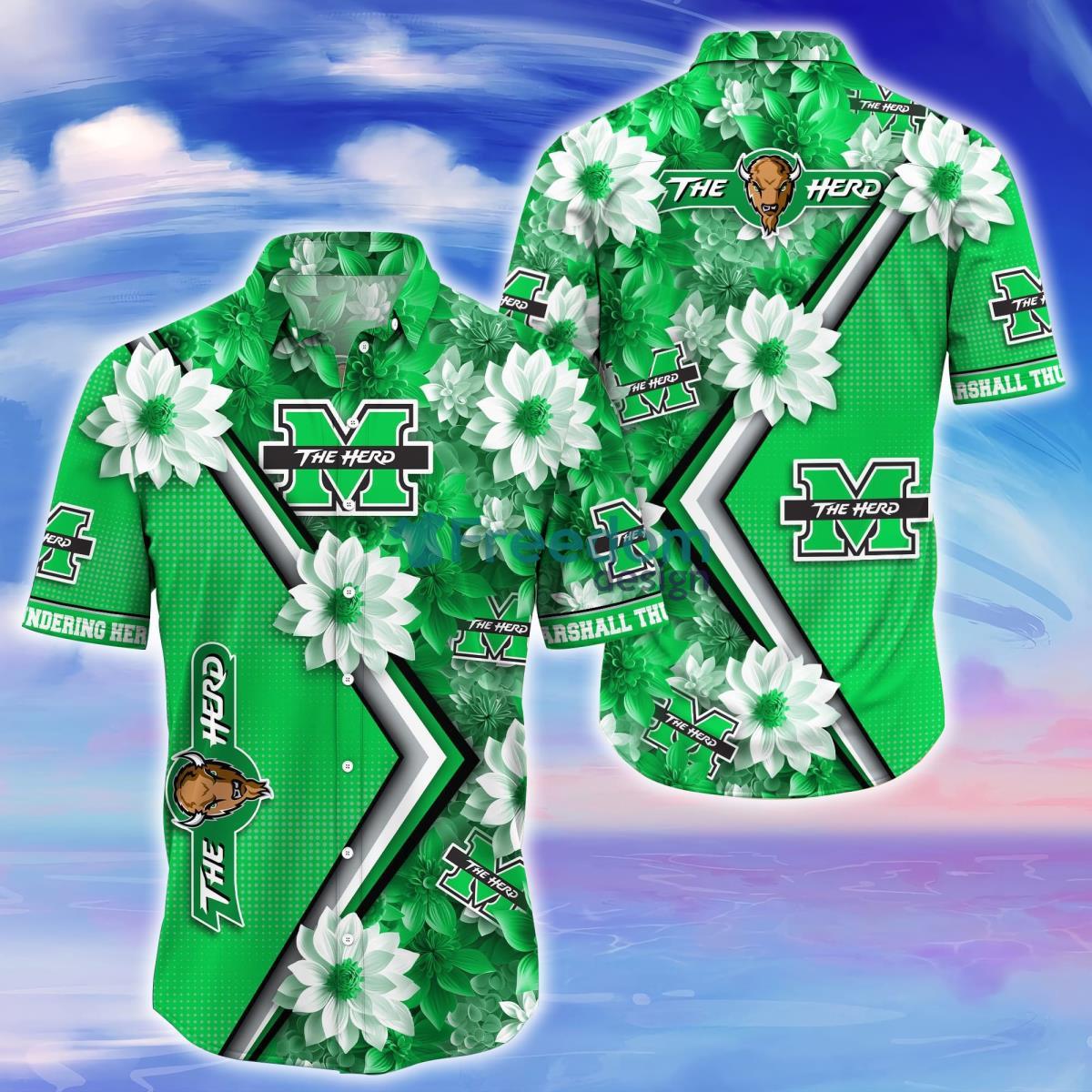 Marshall Thundering Herd Trending Hawaiian Shirt Gift For Fans Product Photo 1