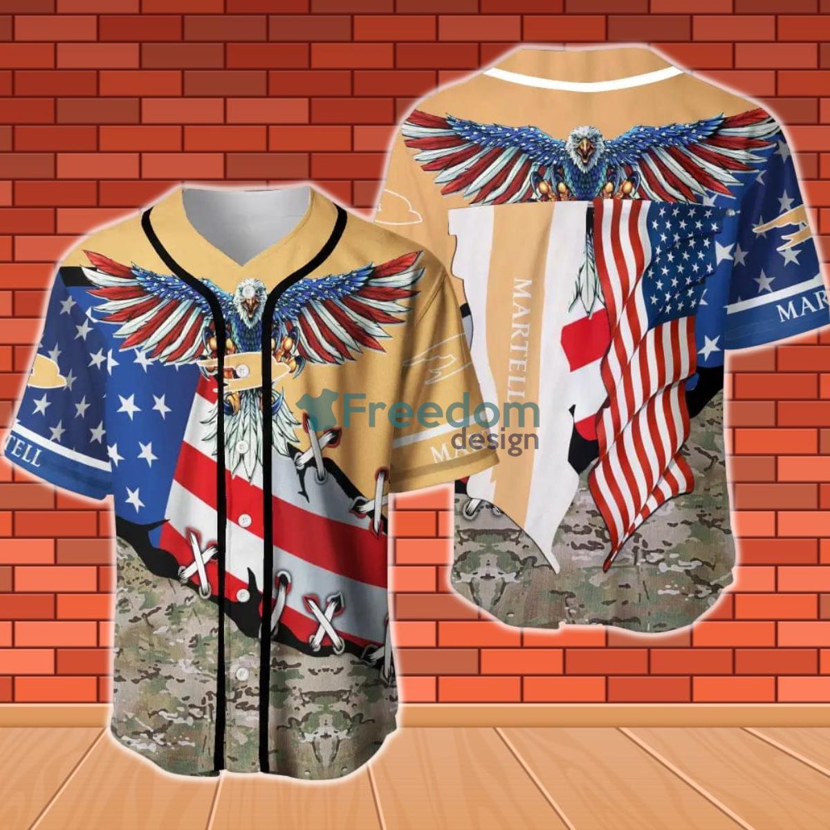 Martell Eage USA Flag Baseball Jersey Product Photo 1