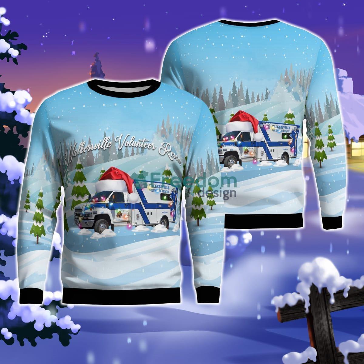 Maryland Walkersville Volunteer Rescue Christmas AOP Ugly Sweater For Men Women Product Photo 1