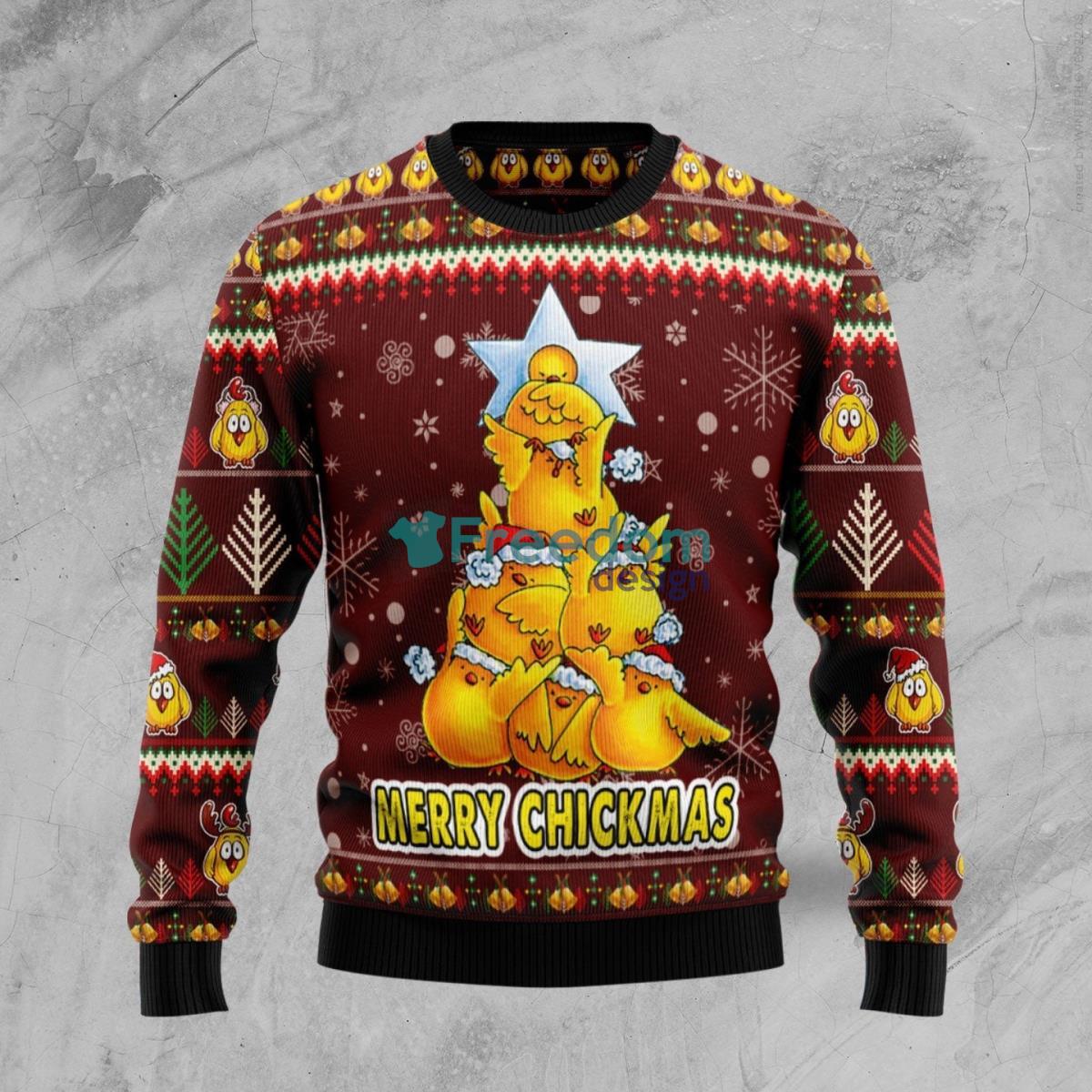 Merry Chickmas Ugly Christmas Sweater Product Photo 1