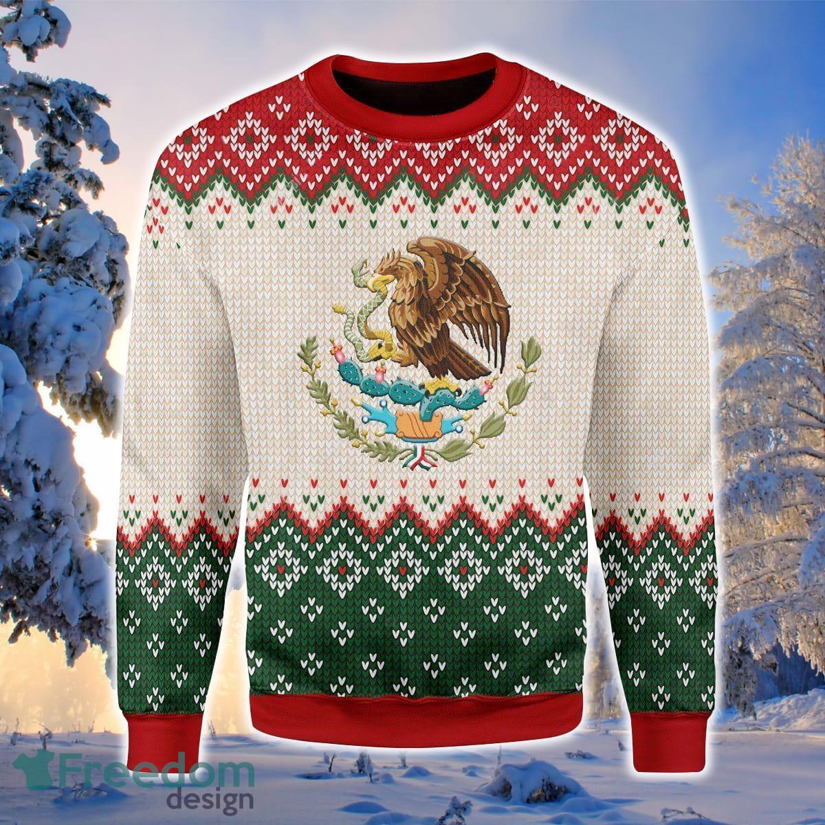 Mexico Coat Of Arms 3D Sweater Ugly Christmas Sweater For Men Women Product Photo 1