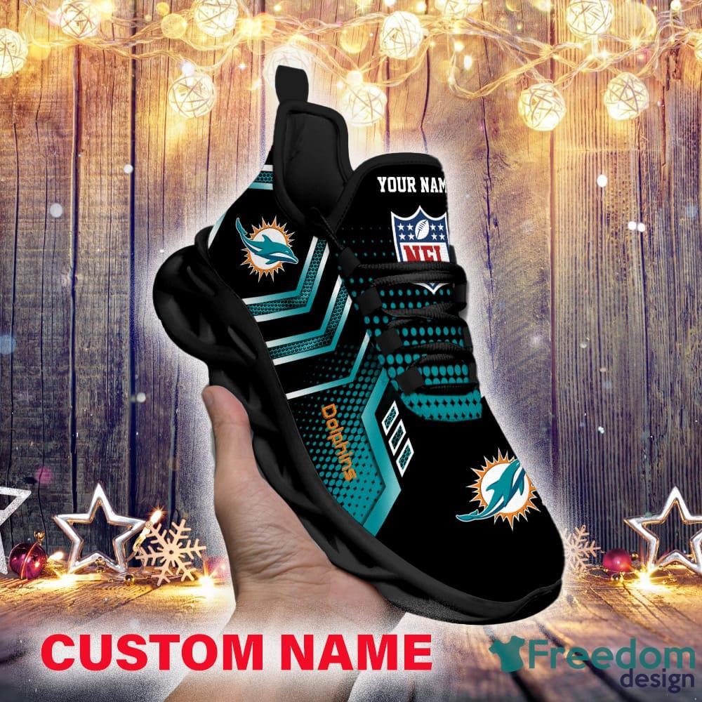 Miami Dolphins NFL Custom Name Unique Max Soul Shoes Gift For Fans