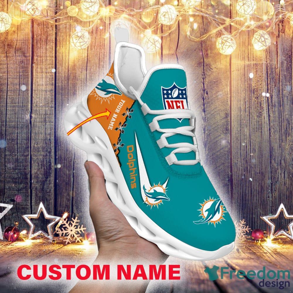 Miami Dolphins Custom Name NFL Premium Luxury Max Soul Shoes Gift