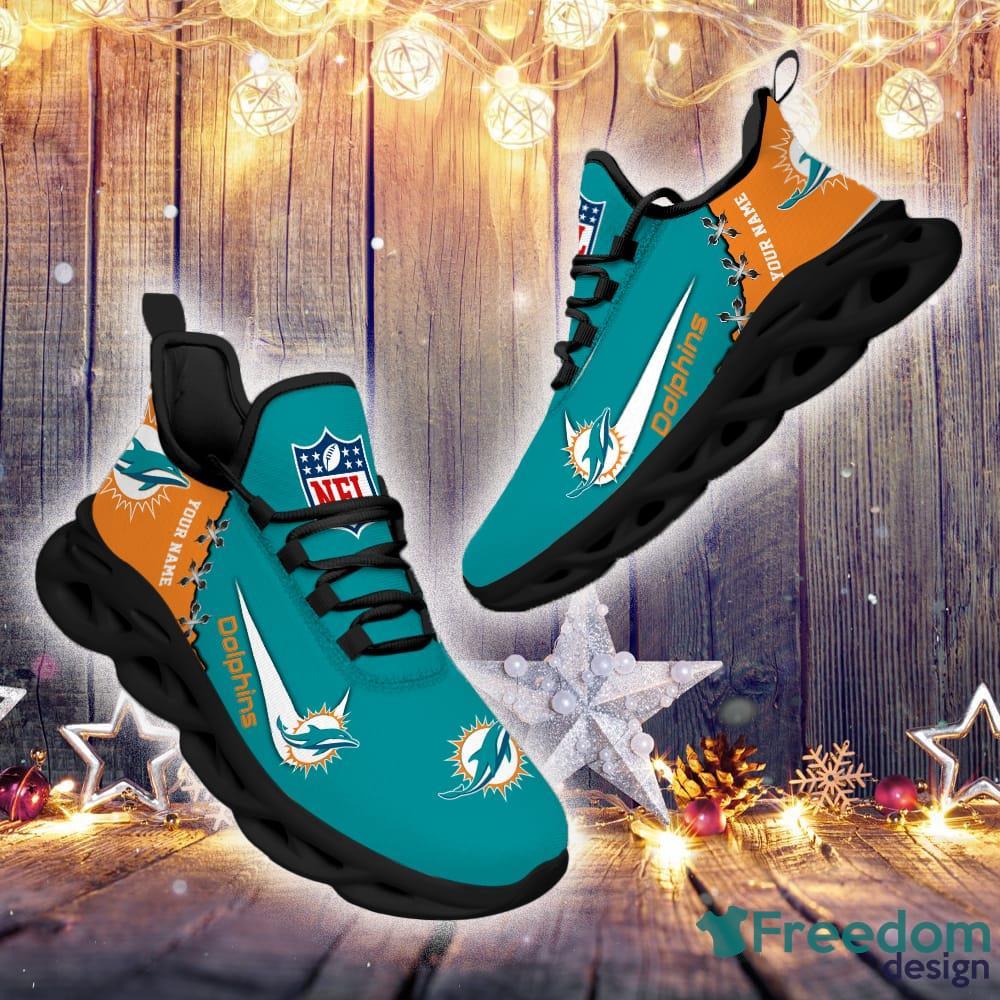 Miami Dolphins Custom Name NFL Premium Luxury Max Soul Shoes Gift For Fans  Running Sneaker - Freedomdesign