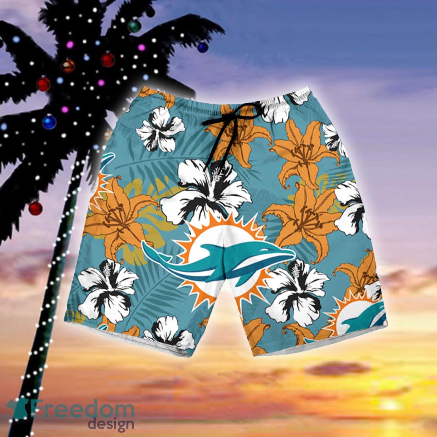 Miami Dolphins Logo Hawaiian Shirt And Short Set Gift Men Women -  Freedomdesign