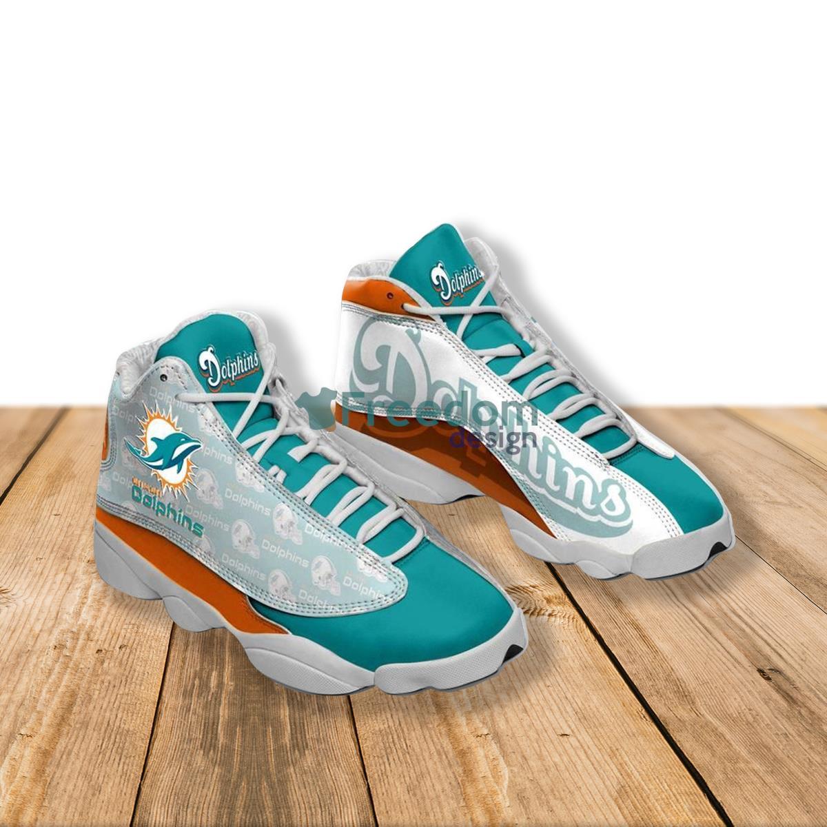 Miami Dolphins More Flowers Style Air Jordan 13 Shoes For Fans