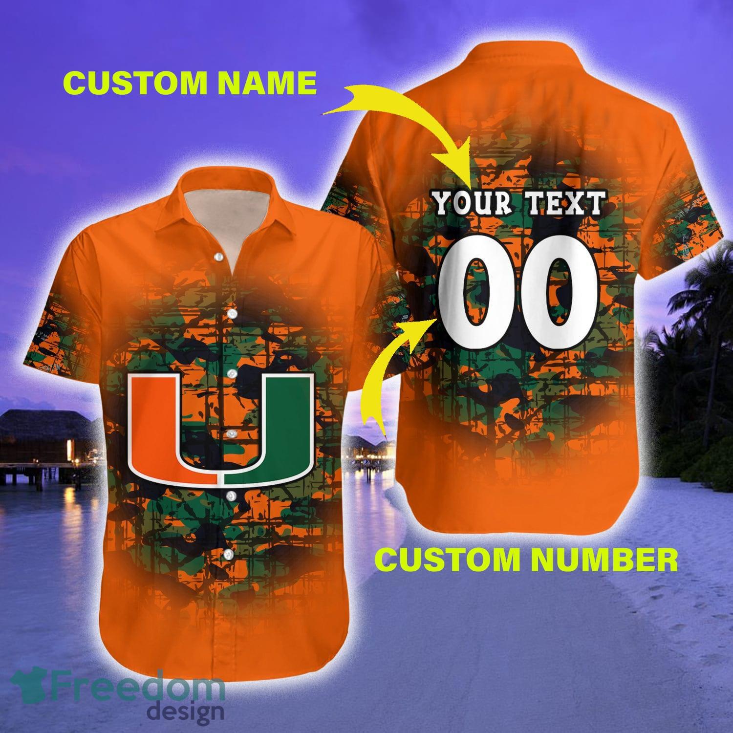 Miami Hurricanes Hawaiian Shirt Camouflage NCAA Summer Custom Number And  Name For Fans Gift - Freedomdesign