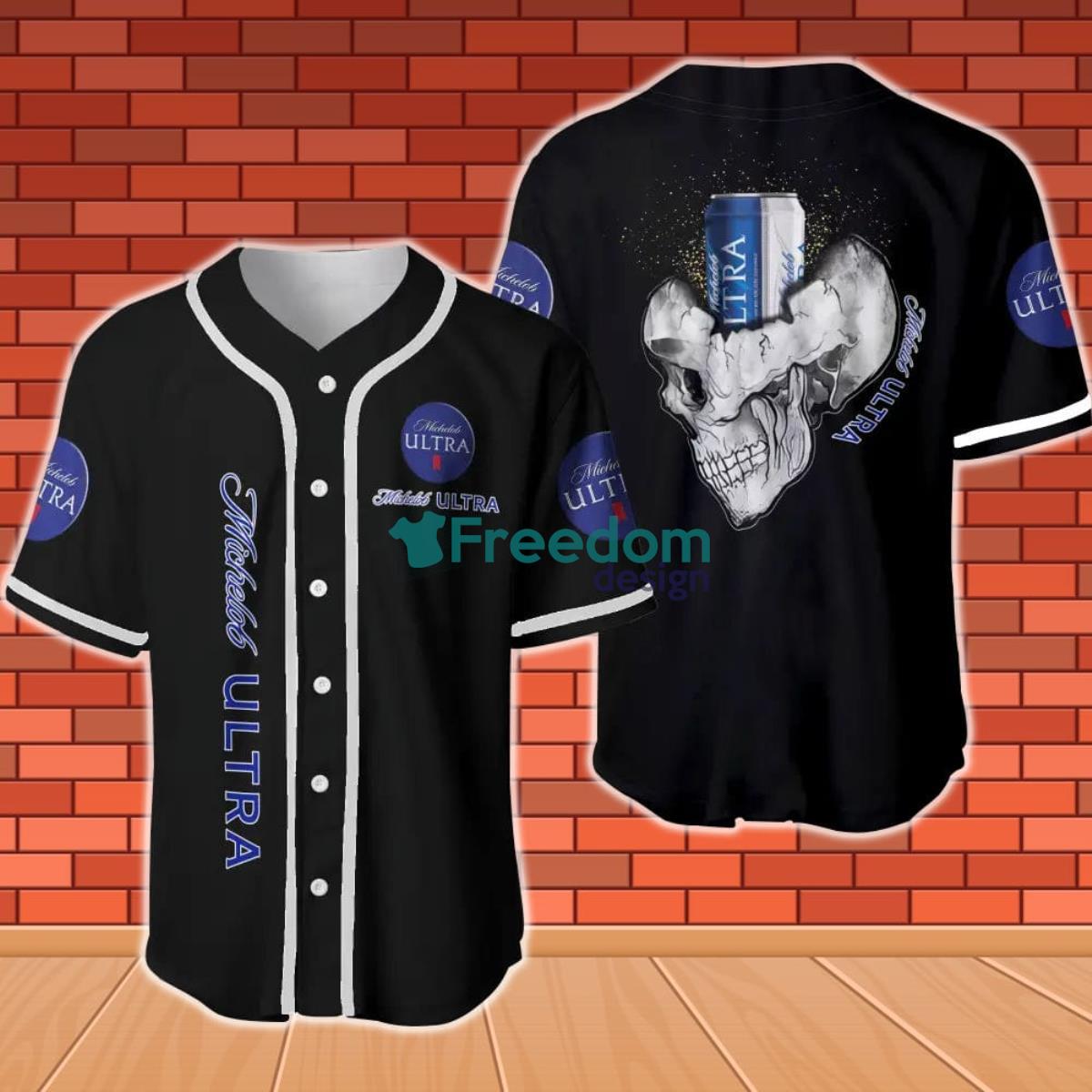 Michelob Ultra Skull Halloween Baseball Jersey Product Photo 1