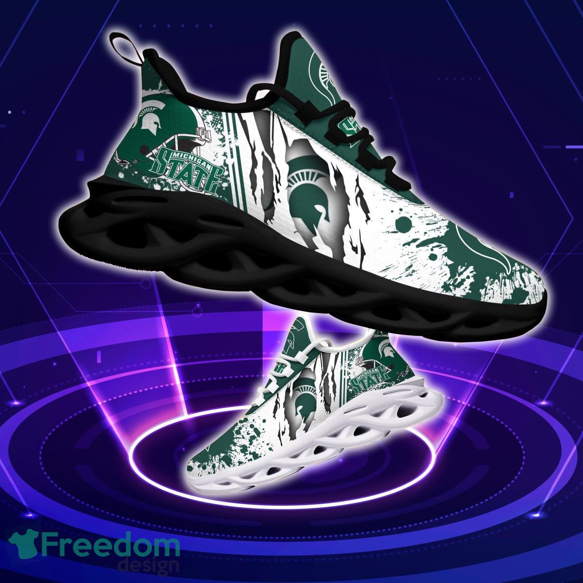 Michigan State Spartans Logo Torn And Splatter Background Max Soul Shoes Best Sneakers For Fans Product Photo 1