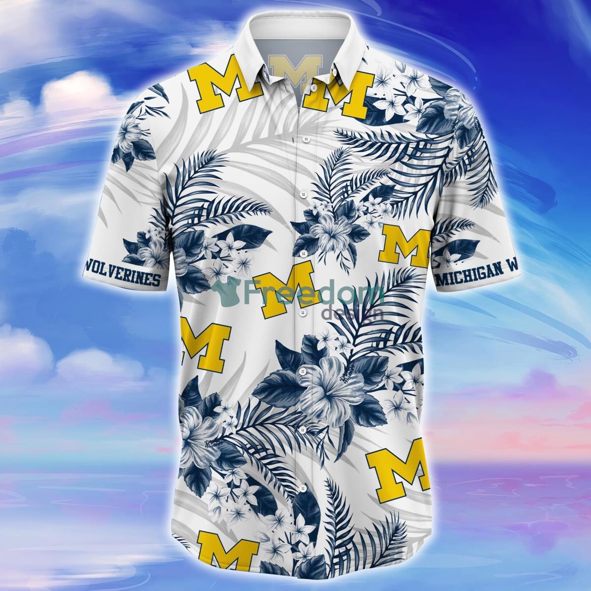 NCAA Michigan Wolverines Hawaiian Shirt Summer Beach Gift –