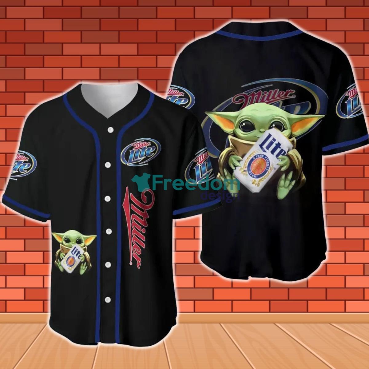 Miller Lite Baby Yoda Baseball Jersey Product Photo 1