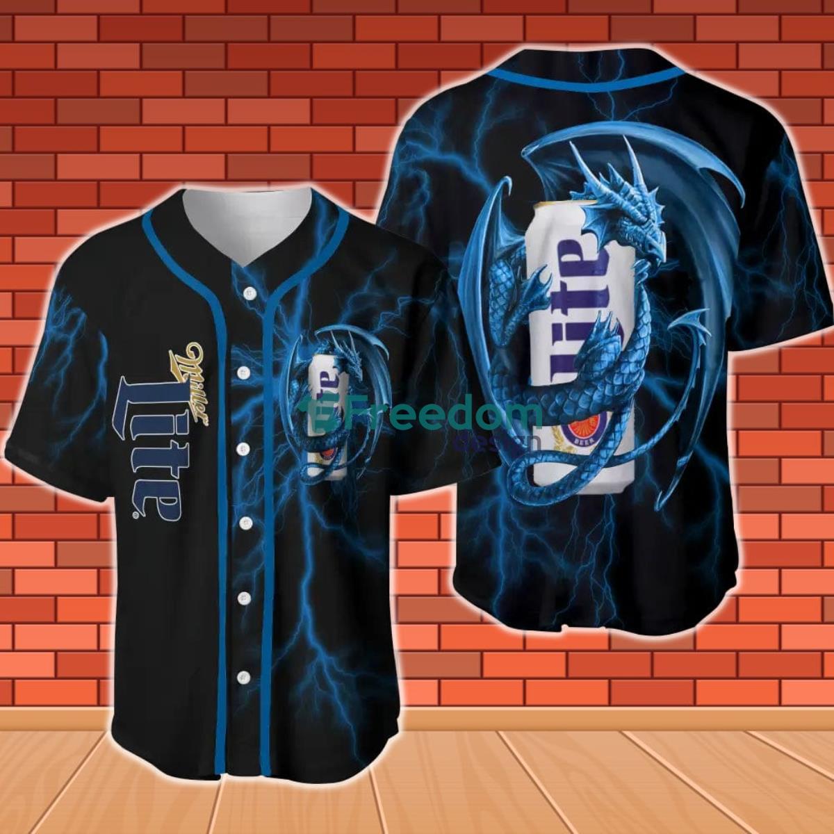 Black Miller Lite Baseball Jersey Flag