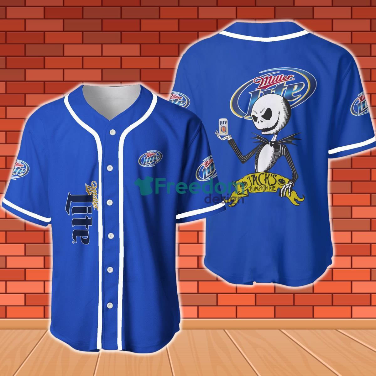 White Miller Lite Baseball Jersey | Miller Lite Jersey Shirt