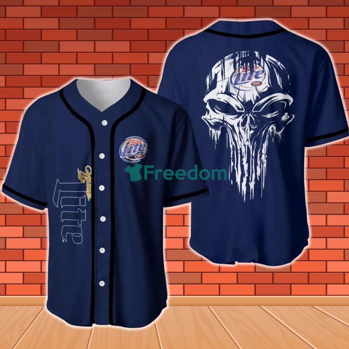 Miller Lite Skull Baseball Jersey Product Photo 1