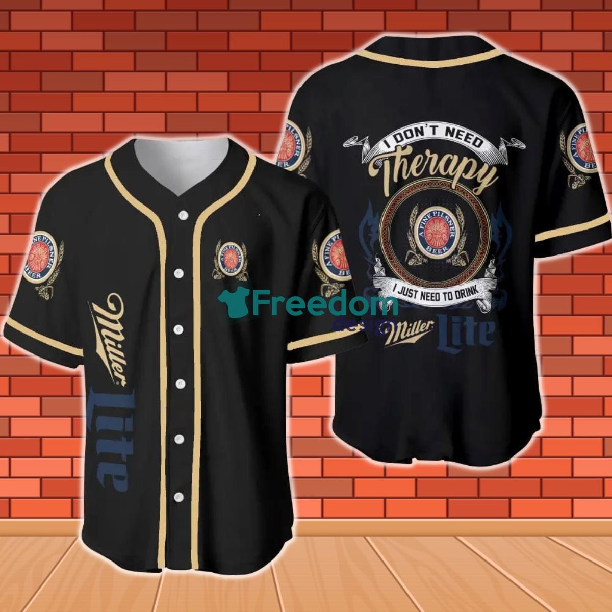 Miller Lite Therapy Baseball Jersey Product Photo 1