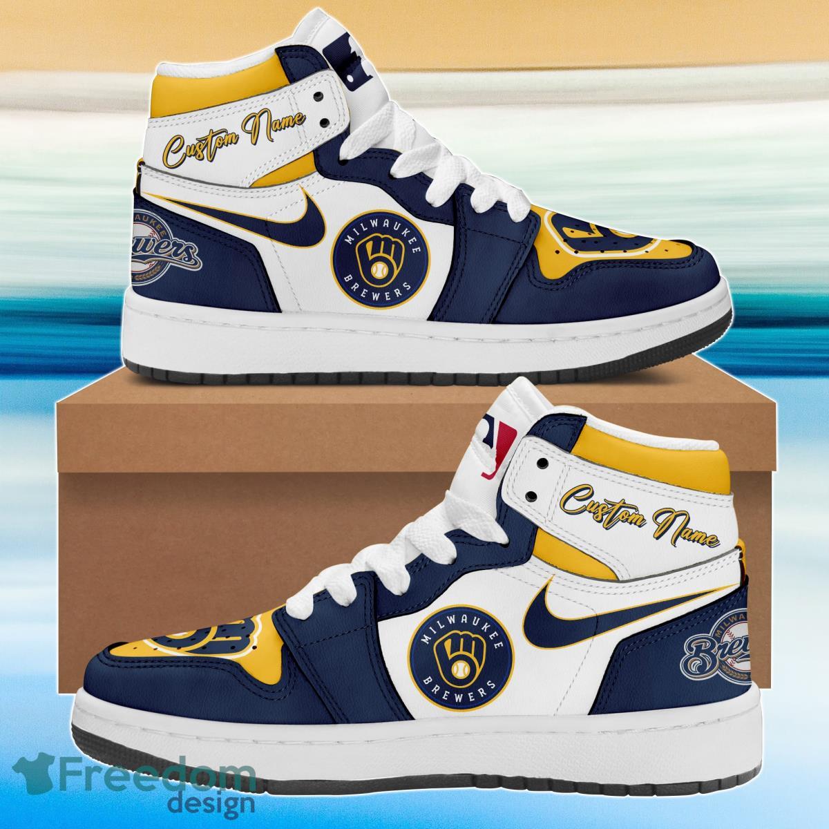 Milwaukee Brewers Air Jordan 4 Sneakers Shoes For Men And Women