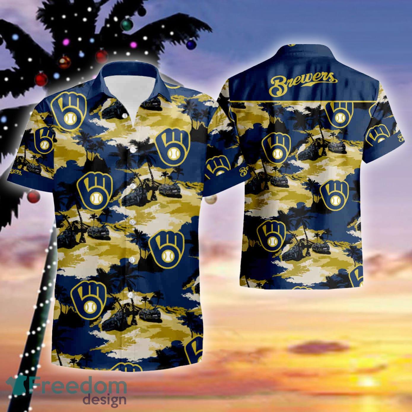 MILWAUKEE BREWERS TOMMY BAHAMA Resort Combo Hawaiian Shirt And Short -  Freedomdesign