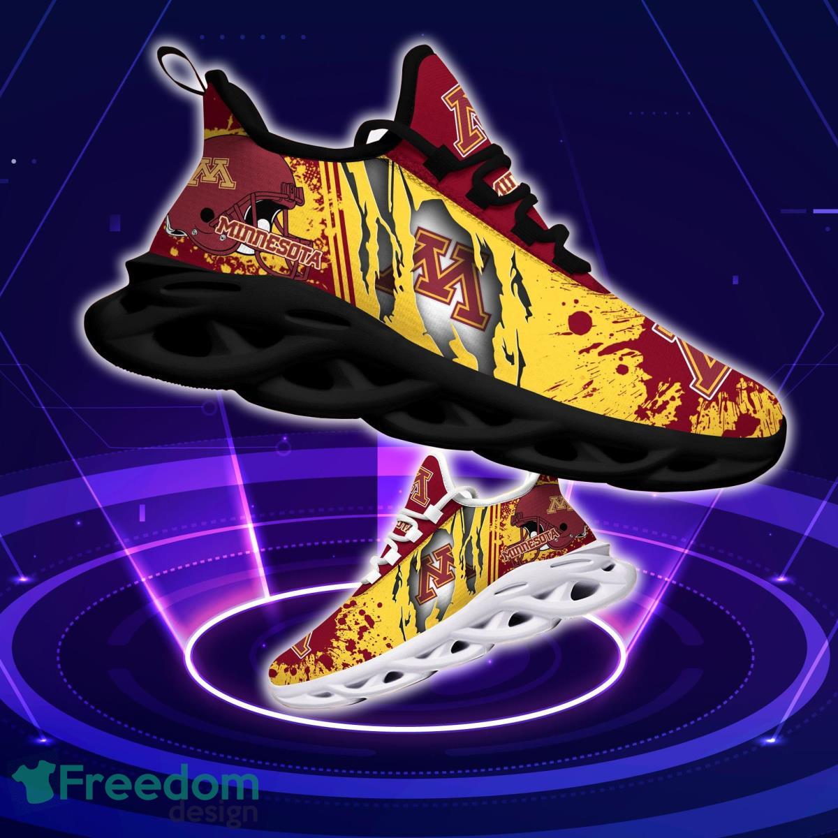 Minnesota Golden Gophers Logo Torn And Splatter Background Max Soul Shoes Best Sneakers For Fans Product Photo 1