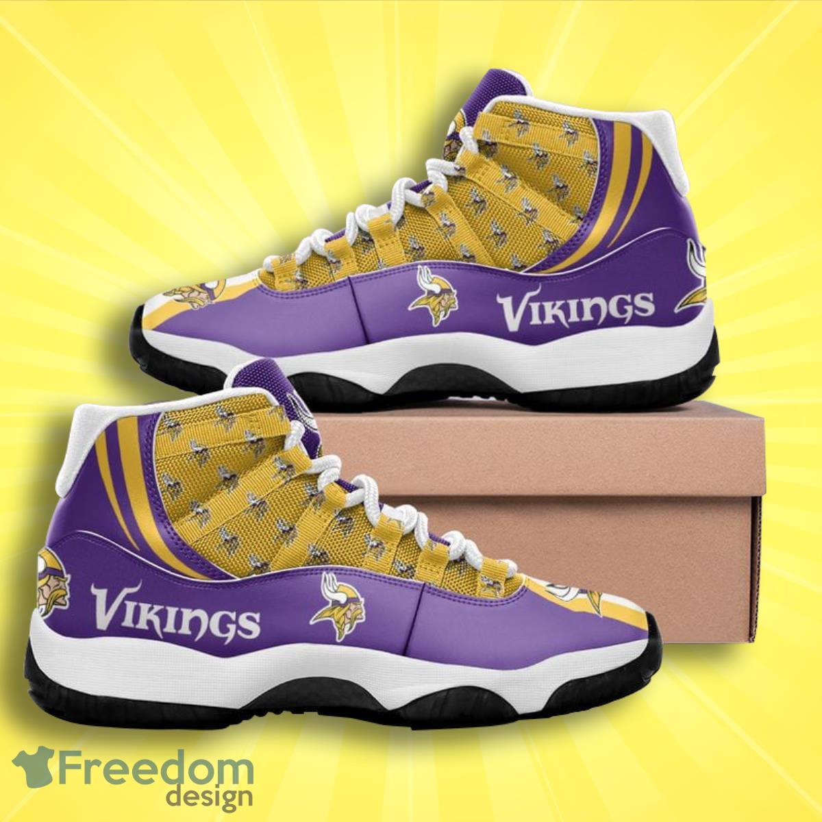 Minnesota Vikings Football Team Air Jordan 11 Sneakers For Men Women Fans Product Photo 1