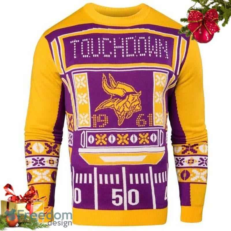 Minnesota Vikings Christmas Jumper Graphic Crew Sweatshirt - Mens