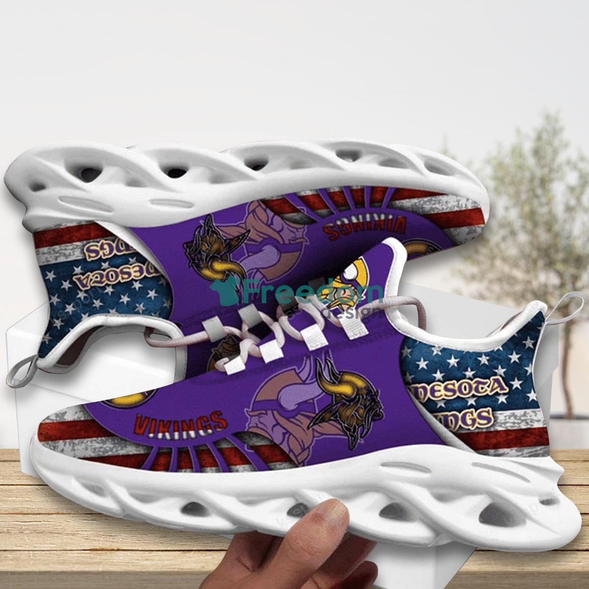 Minnesota Vikings Team Max Soul Shoes Running Sneakers For Real Fans Product Photo 1