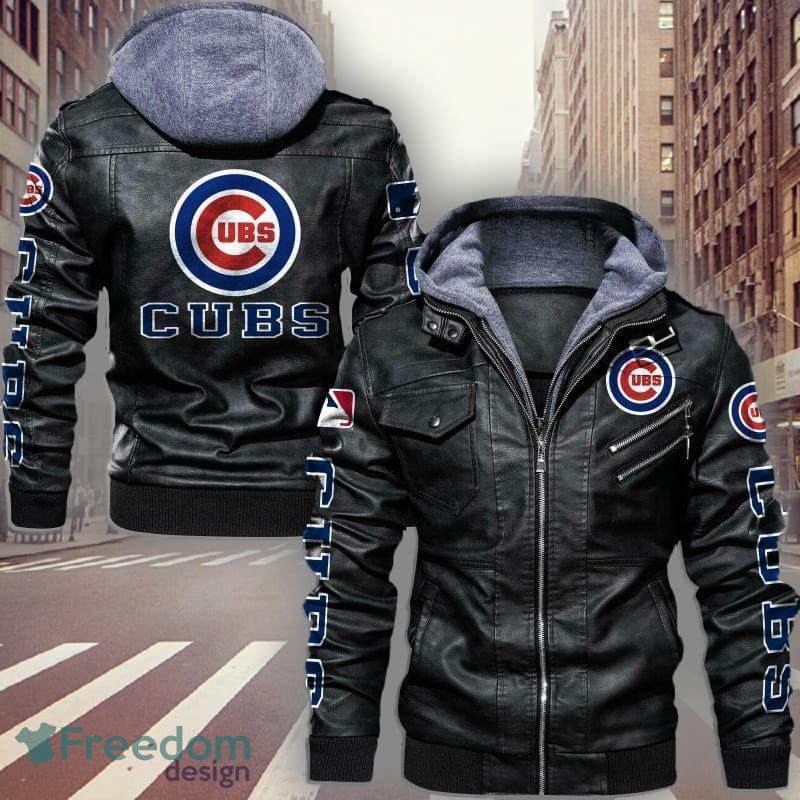 MLB Chicago Cubs Fans Style 4 Logo Black And Brown Leather Jacket Men And  Women - Freedomdesign