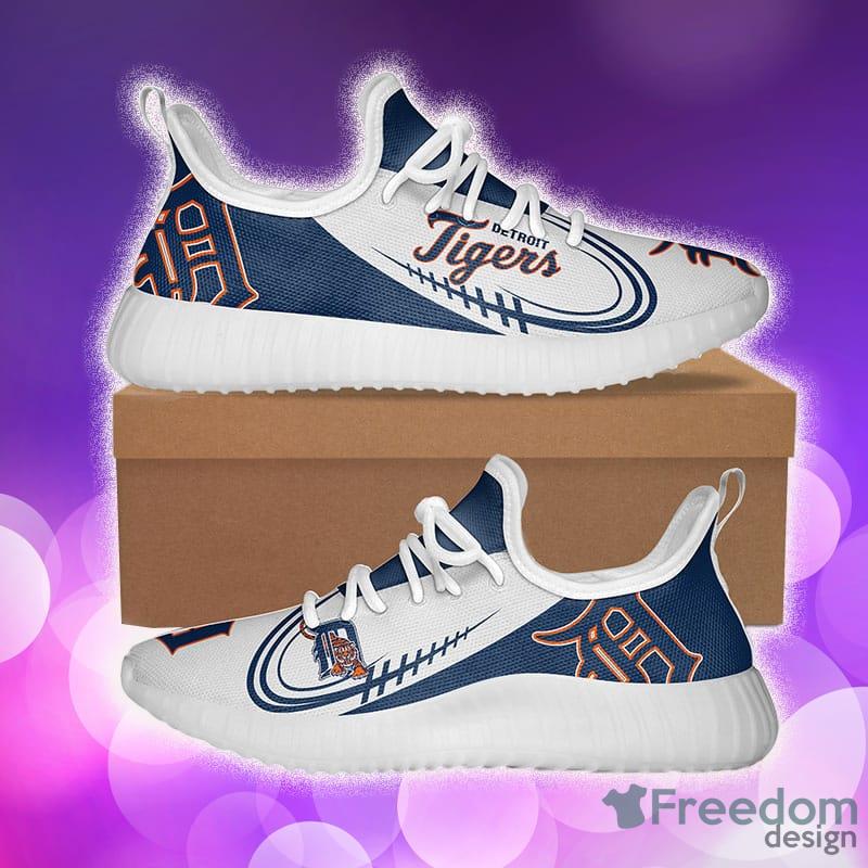 MLB Detroit Tigers White Blue Yeezy Shoes Men And Women Gift For Fans -  Freedomdesign