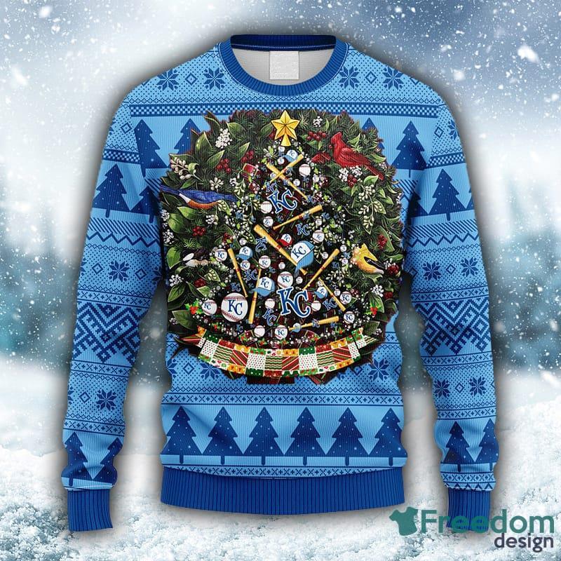 MLB Kansas City Royals Tree Christmas Fleece 3D Sweater For Men