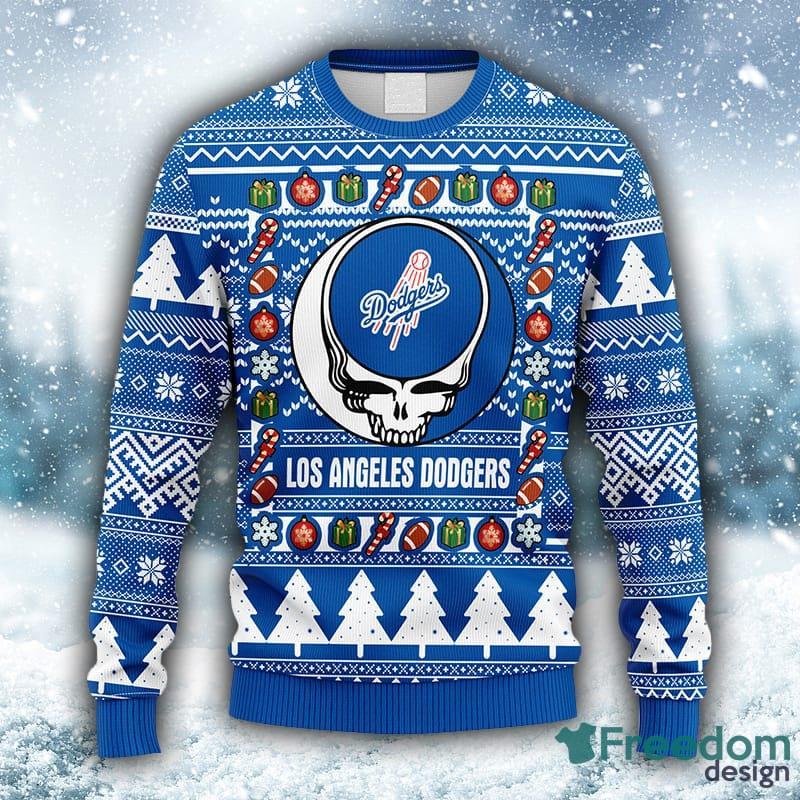 MLB Los Angeles Dodgers Grateful Dead Fleece 3D Sweater For Men And Women  Gift Ugly Christmas - Freedomdesign